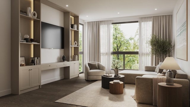 3037 N Lincoln Ave Unit Ph-01, Chicago, IL 60657 - living room featuring dark wood-style floors