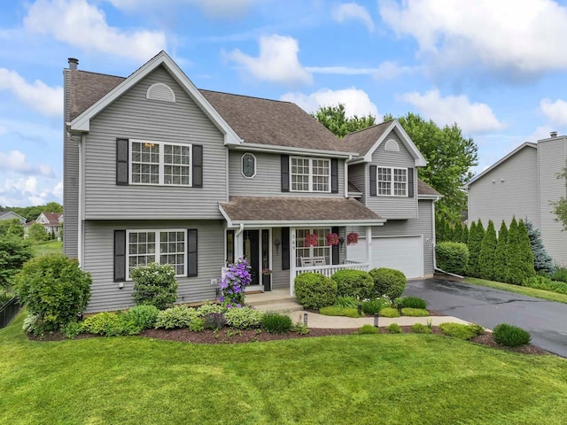 569 Ryan Way, Crystal Lake, IL 60012 - traditional-style house featuring a porch, a garage, a shingled roof, and driveway