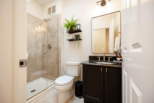 3457 N Whipple St, Chicago, IL 60618 - bathroom with a stall shower, vanity, and tile patterned floors