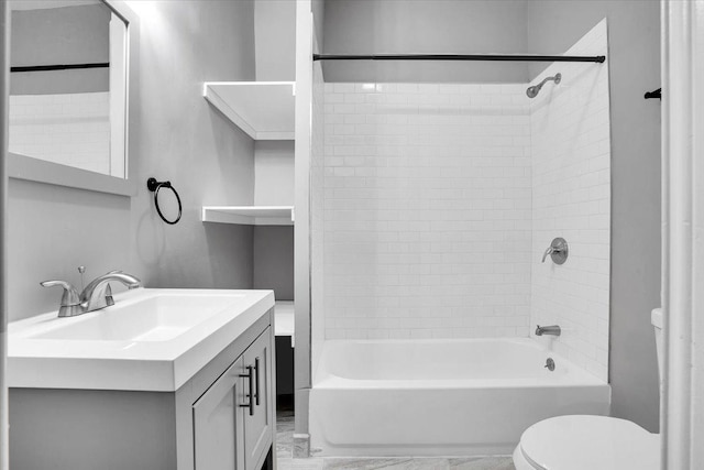 4336 W Adams St, Chicago, IL 60624 - full bathroom with shower / tub combination, vanity, and marble finish flooring