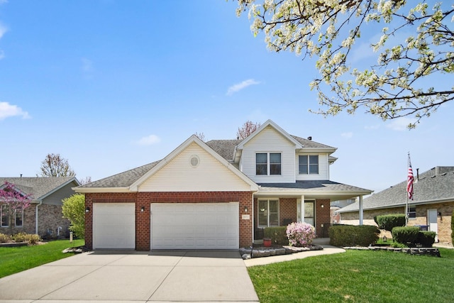 2870 Gannet Ln, New Lenox, IL 60451 - view of front of home with an attached garage, brick siding, and a front yard