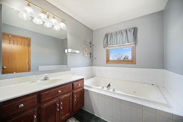 2870 Gannet Ln, New Lenox, IL 60451 - full bath featuring a whirlpool tub, vanity, and tile patterned flooring