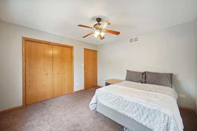 2870 Gannet Ln, New Lenox, IL 60451 - carpeted bedroom featuring ceiling fan and baseboards