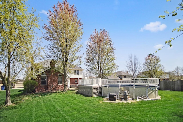 2870 Gannet Ln, New Lenox, IL 60451 - view of grassy yard with a wooden deck