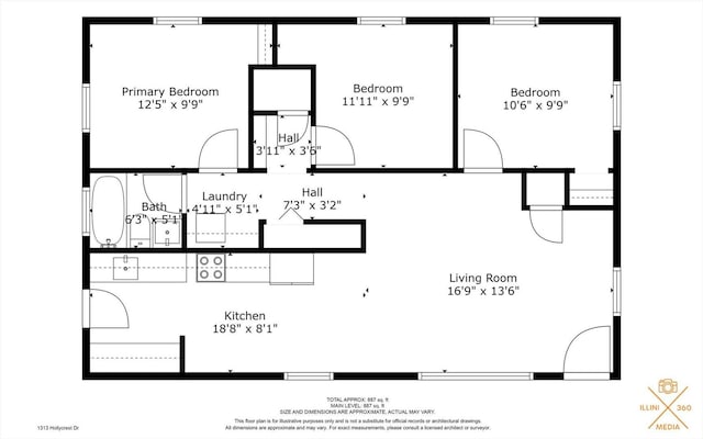 1313 Hollycrest Dr, Champaign, IL 61821 - view of floor plan / room layout