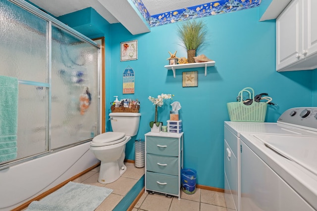20340 Rt 113th Hwy, Wilmington, IL 60481 - bathroom featuring washer and dryer, tile patterned floors, combined bath / shower with glass door, and vanity