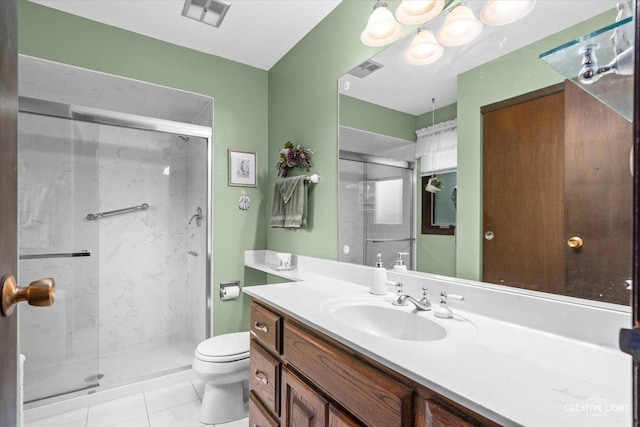 6841 Carpenter St, Downers Grove, IL 60516 - full bath featuring a marble finish shower, vanity, and tile patterned floors