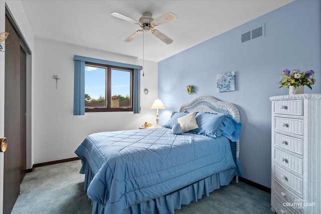6841 Carpenter St, Downers Grove, IL 60516 - bedroom with carpet floors and a ceiling fan