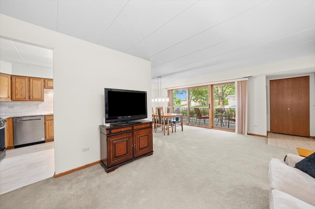 7515 Sheridan Dr Unit 1D, Willowbrook, IL 60527 - living room featuring light colored carpet and baseboards