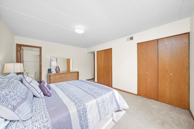 7515 Sheridan Dr Unit 1D, Willowbrook, IL 60527 - bedroom with multiple closets and light carpet