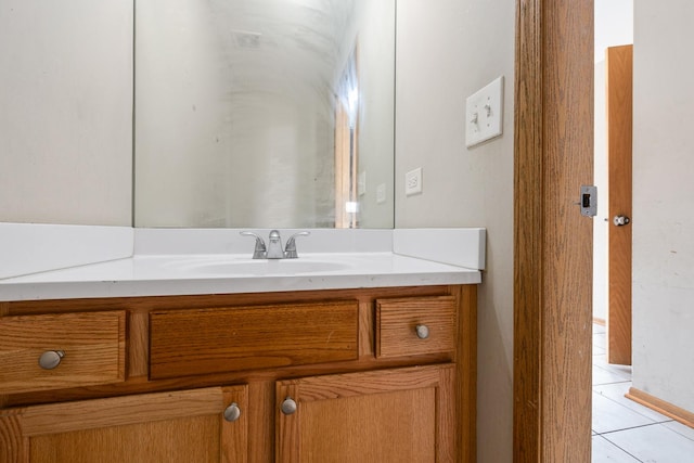 25813 S Geranium Ln, Monee, IL 60449 - bathroom with vanity and tile patterned floors