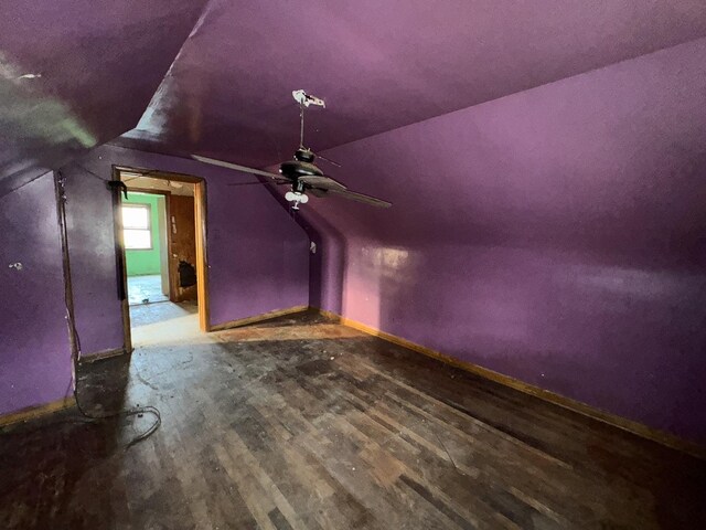 8371 S Baltimore Ave, Chicago, IL 60617 - additional living space with a ceiling fan, vaulted ceiling, and wood finished floors