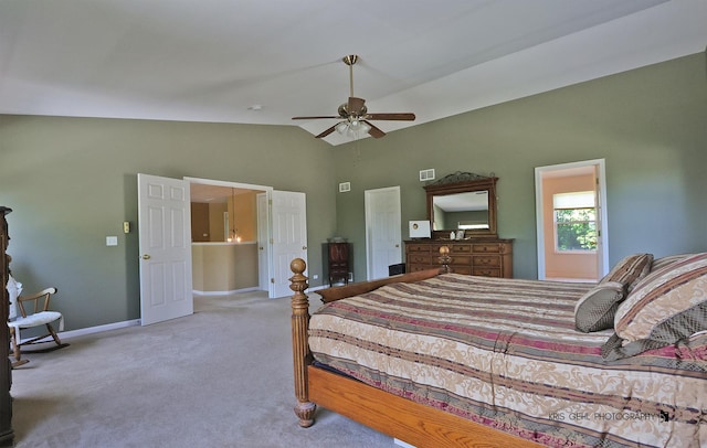 2467 W Autumn Dr, Round Lake, IL 60073 - bedroom featuring high vaulted ceiling, carpet floors, and a ceiling fan
