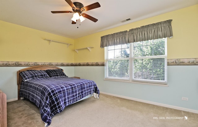 2467 W Autumn Dr, Round Lake, IL 60073 - carpeted bedroom with baseboards and a ceiling fan