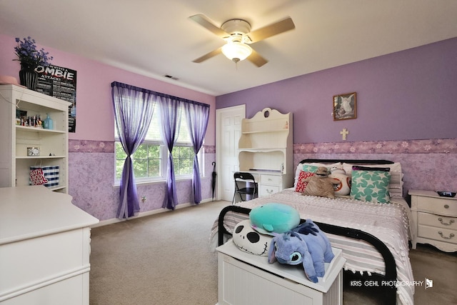 2467 W Autumn Dr, Round Lake, IL 60073 - carpeted bedroom with a ceiling fan