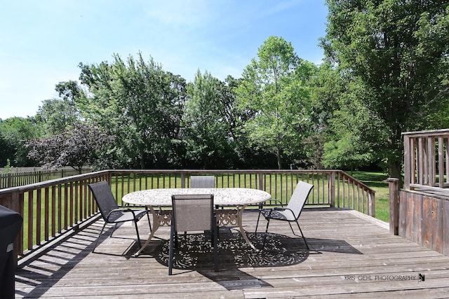 2467 W Autumn Dr, Round Lake, IL 60073 - deck featuring outdoor dining area