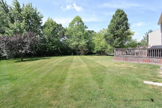 2467 W Autumn Dr, Round Lake, IL 60073 - view of grassy yard with a deck