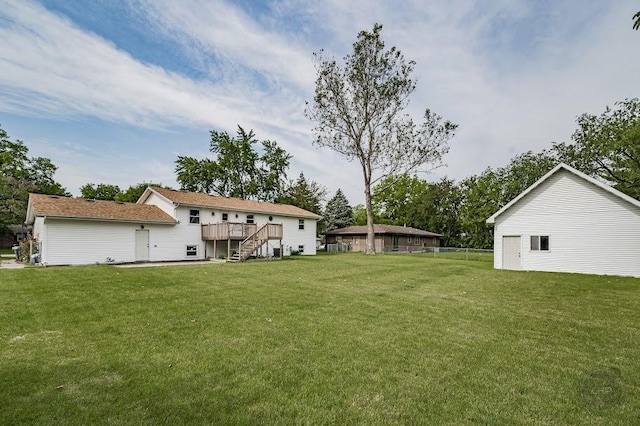 24460 Easy St, Plainfield, IL 60586 - view of yard with stairway and a deck