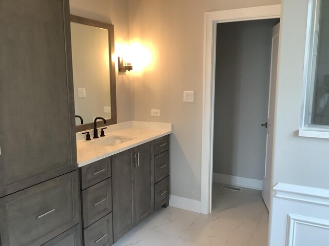 12415 Foxborough Dr, Mokena, IL 60448 - bathroom with marble finish flooring and vanity