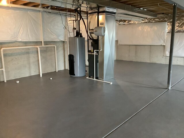 12415 Foxborough Dr, Mokena, IL 60448 - unfinished basement with water heater and heating unit