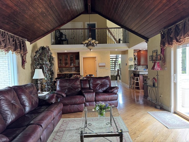 10652 Lexington Ct, Frankfort, IL 60423 - living area with light wood-style floors, wooden ceiling, and high vaulted ceiling