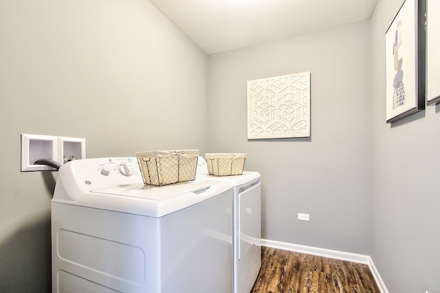 1759 Breton Ave, North Aurora, IL 60542 - laundry room featuring washing machine and dryer and dark wood-style floors
