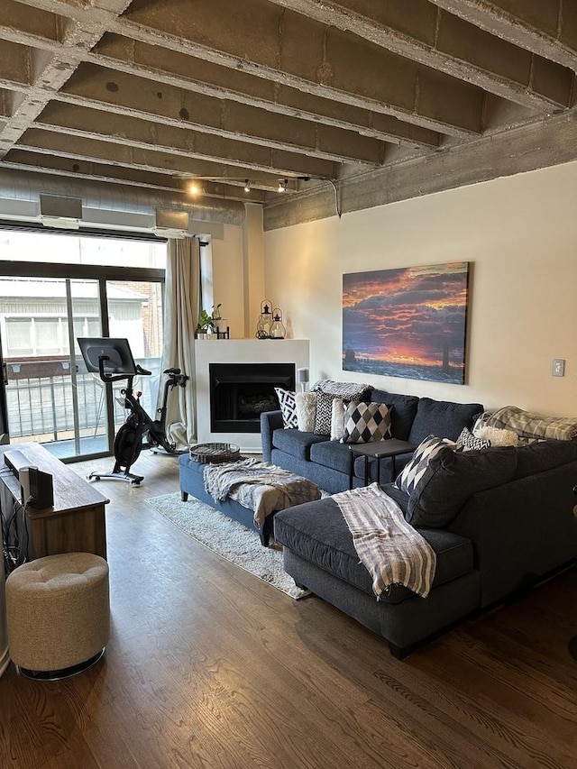 811 S Lytle St Unit 108, Chicago, IL 60607 - living area featuring wood finished floors and a fireplace