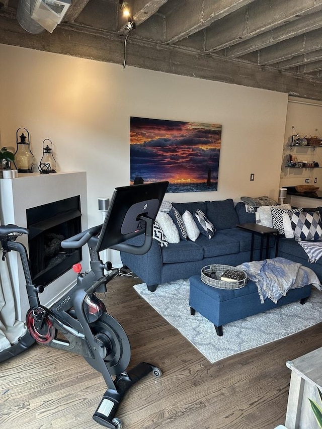 811 S Lytle St Unit 108, Chicago, IL 60607 - living room with wood finished floors and a fireplace