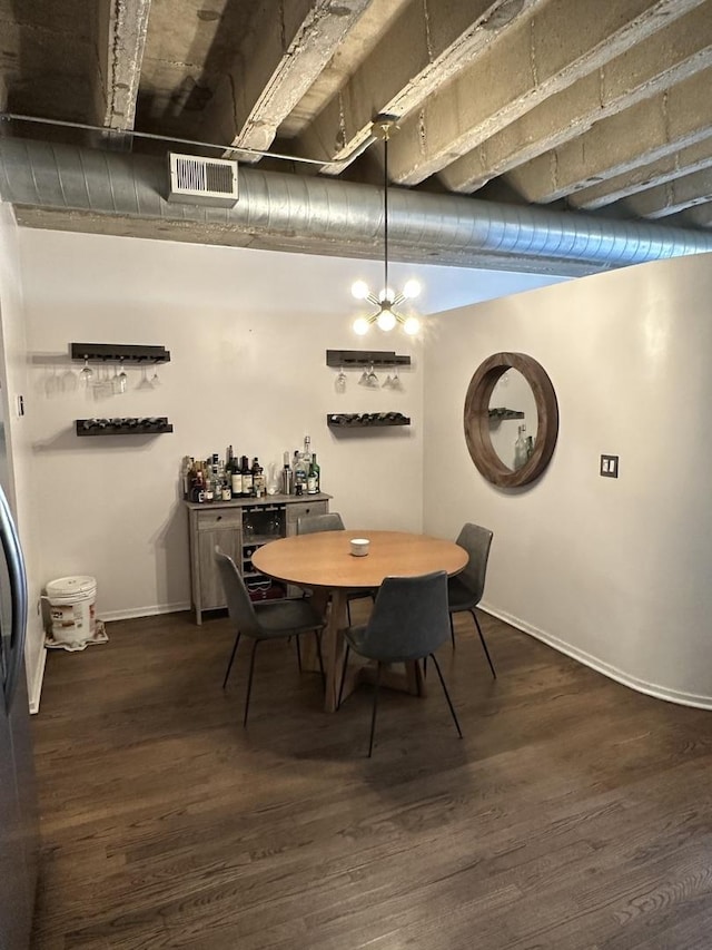 811 S Lytle St Unit 108, Chicago, IL 60607 - dining room with dark wood finished floors and baseboards