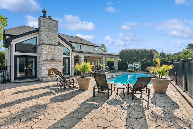 24650 Lincolnway St, Plainfield, IL 60544 - view of swimming pool featuring french doors and a patio