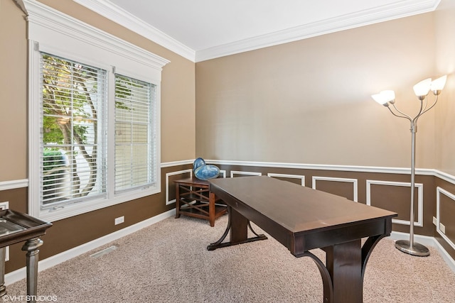 24650 Lincolnway St, Plainfield, IL 60544 - office featuring ornamental molding, carpet floors, and wainscoting