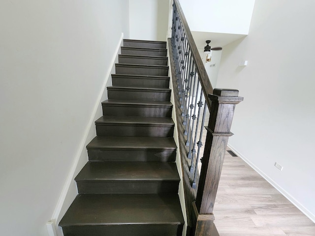 2003 Magenta Ln, Algonquin, IL 60102 - stairway with wood finished floors and ceiling fan