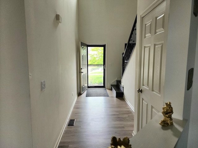 2003 Magenta Ln, Algonquin, IL 60102 - entryway with a towering ceiling, wood finished floors, and stairway