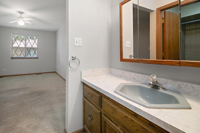 895 Shagbark Rd Unit 44C, New Lenox, IL 60451 - bathroom featuring vanity and ceiling fan