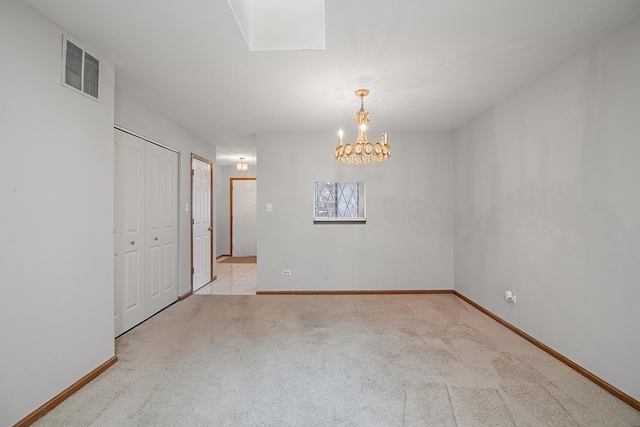 895 Shagbark Rd Unit 44C, New Lenox, IL 60451 - unfurnished room with a chandelier and carpet floors