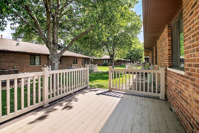 895 Shagbark Rd Unit 44C, New Lenox, IL 60451 - wooden terrace with a lawn