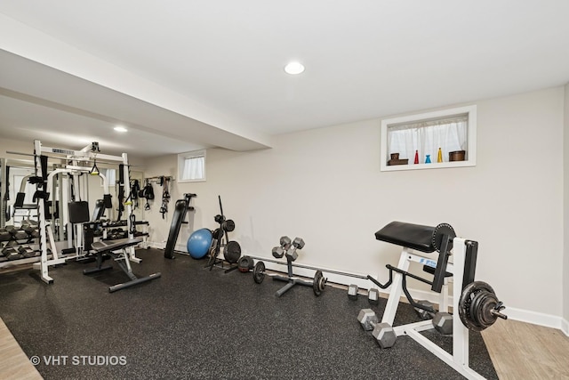 235 Valley Rd, Trout Valley, IL 60013 - gym with recessed lighting and baseboard heating