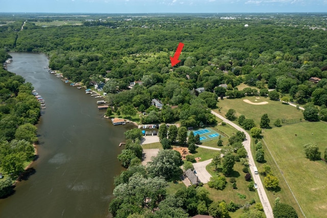 235 Valley Rd, Trout Valley, IL 60013 - drone / aerial view of a nearby body of water and a forest