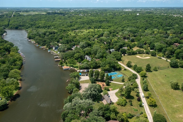 235 Valley Rd, Trout Valley, IL 60013 - bird's eye view of a nearby body of water and a heavily wooded area