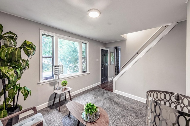 1502 N 34th Ave, Melrose Park, IL 60160 - carpeted entrance foyer featuring baseboards and stairway