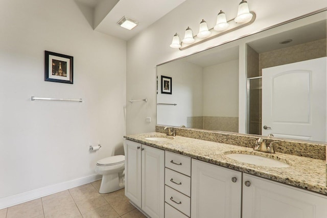 1200 N Foxdale Dr Unit 312, Addison, IL 60101 - full bathroom featuring double vanity, tile patterned flooring, and a shower with shower door