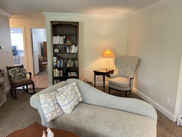 704 Kiwanis Dr Unit 1, Freeport, IL 61032 - sitting room with ornamental molding, carpet flooring, and baseboard heating