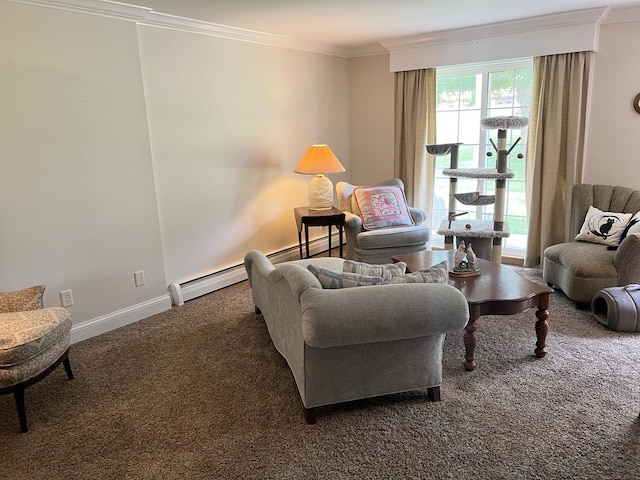 704 Kiwanis Dr Unit 1, Freeport, IL 61032 - carpeted living area featuring ornamental molding and baseboards
