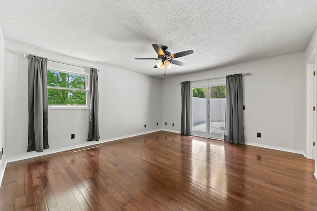 4293 W Rockton Rd, Rockton, IL 61072 - empty room featuring ceiling fan, hardwood / wood-style floors, and a textured ceiling