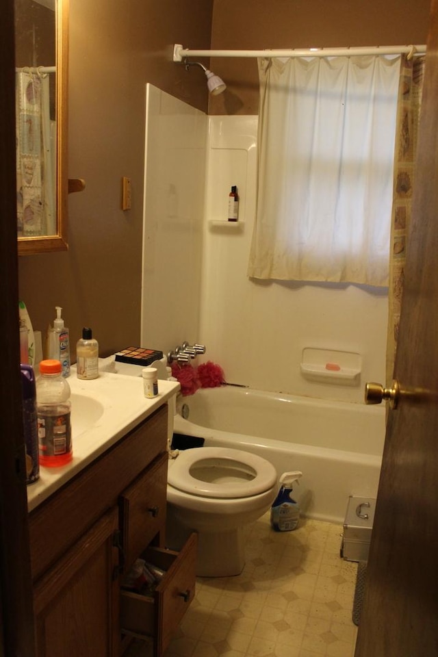 1254 Blackhawk Dr, Elgin, IL 60120 - bathroom with vanity, tile patterned floors, and shower / tub combination