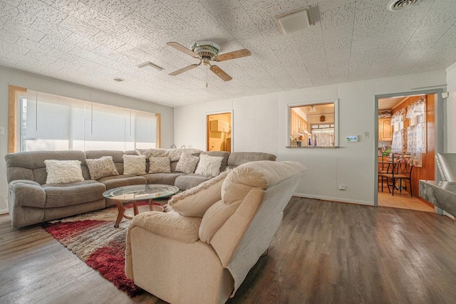 155 Shabbona Dr, Park Forest, IL 60466 - living room featuring wood finished floors and a ceiling fan