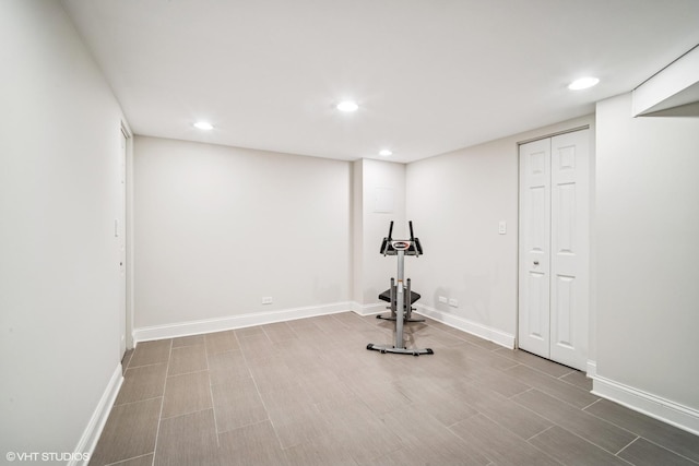 630 Wesley Dr, Park Ridge, IL 60068 - exercise room with recessed lighting and wood finished floors