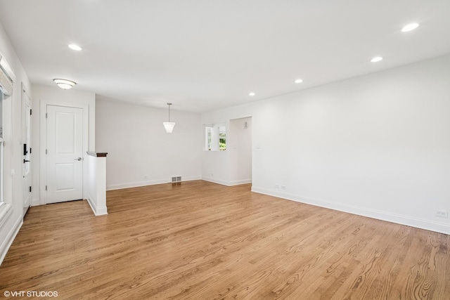 630 Wesley Dr, Park Ridge, IL 60068 - empty room with light wood-style flooring and recessed lighting