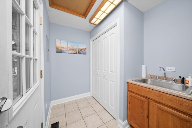 8950 S 84th Ave, Hickory Hills, IL 60457 - laundry area with light tile patterned flooring and electric panel