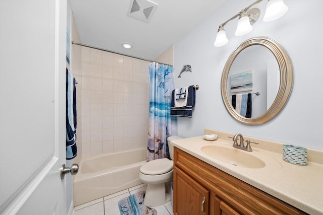 8950 S 84th Ave, Hickory Hills, IL 60457 - bathroom featuring tile patterned floors, vanity, and shower / bath combo